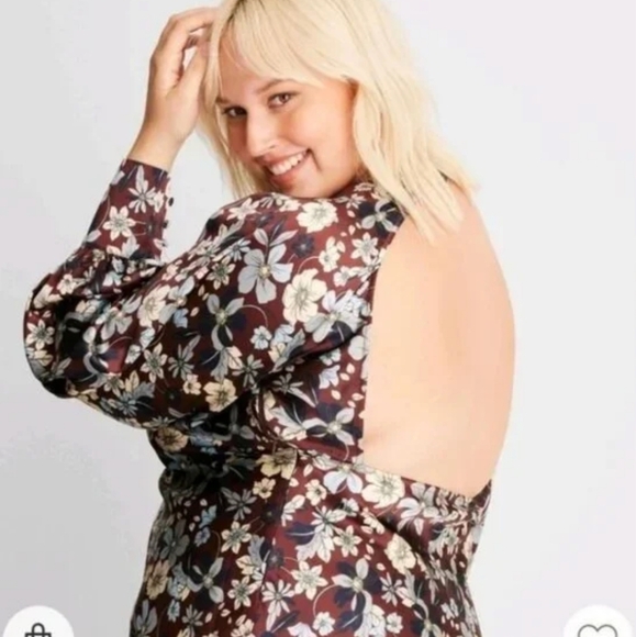 NWT Long Sleeve Satin Mini Dress by Future Collective with Reese Blutstein 4X ⭐ - Picture 4 of 12